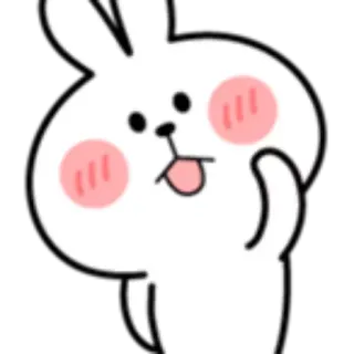 👅 mono, conejo, pegatina, conejo, dibujos animados telegram sticker