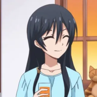 📗 anime, meisje, cartoon, glimlach, blij telegram sticker