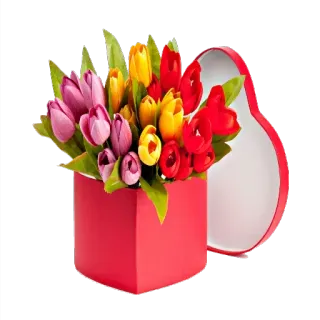 🌹 flowers, tulips, bouquet, heart, gift, love whatsapp sticker
