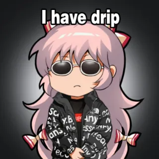 😎 I have drip дрип, аниме, очки, supreme, куртка, мем telegram sticker