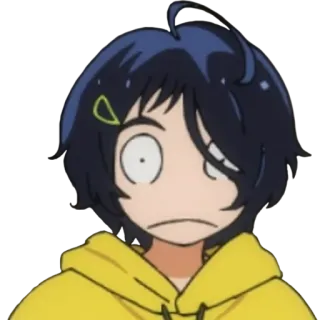 ☹️ anime, surprised, shocked, yellow, cartoon telegram sticker