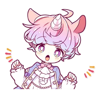 😜 Anime, Chibi, Einhorn, Niedlich, Kawaii telegram sticker