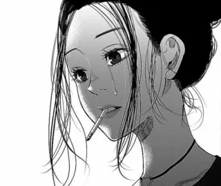🚬 piangere, sigaretta, triste, anime, ragazza telegram sticker