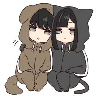 🏹 อนิเมะ, แมว, หมา, น่ารัก, การ์ตูน, จิบิ, คาวาอิ telegram sticker
