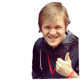 👍 pessoa, polegar para cima, retrato, sorrindo, gesto positivo telegram sticker
