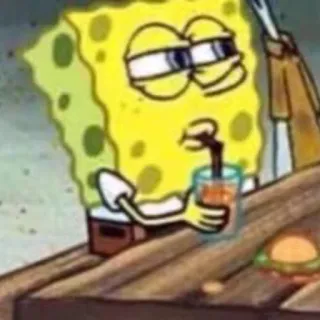 🃏 SpongeBob SpongeBob SquarePants Spongebob, Kartun, Minum, Meme whatsapp sticker