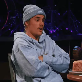 🎐 Justin Bieber celebrity, singer, beanie, hoodie, portrait telegram sticker