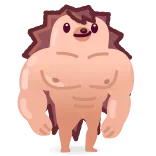 💪 刺猬, 肌肉发达, 动物, 卡通 telegram sticker