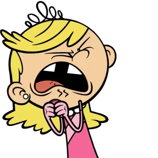 🤢 Lola Loud The Loud House en colère, dessin animé, personnage, contrarié, enfant telegram sticker