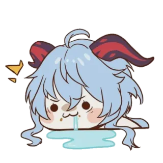 🤤 Ganyu Genshin Impact Anime, Stiker, Ganyu, Genshin Impact, Imut, Chibi telegram sticker