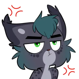 😑 gato, enojado, dibujo animado, animal, lindo, pegatina whatsapp sticker