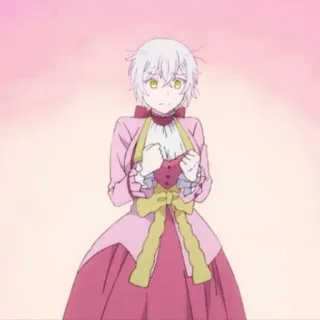 🐇 Anime, Cartoon, Meisje, Roze jurk, Vrouw, Karakter telegram sticker