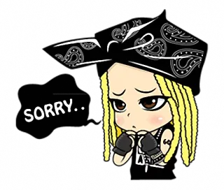 😥 SORRY sad, apology, cartoon, character, anime telegram sticker