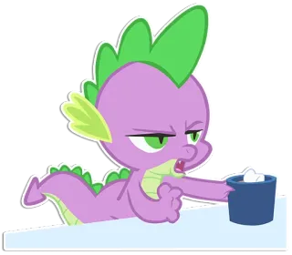 ☕️ Spike My Little Pony Spike, My Little Pony, dragon, cartoon, animation telegram sticker