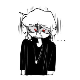 😢 悲しい, 泣く, エモ, キャラクター, スケッチ telegram sticker