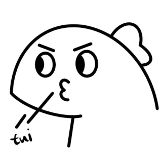 😁 tui poisson, dessin animé, dessin, mignon, animal, expression whatsapp sticker