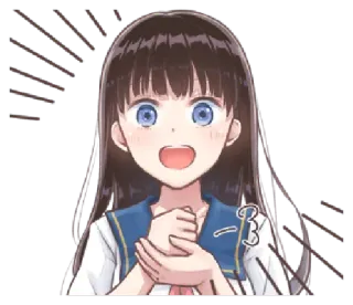 💡 一3ー anime, girl, school uniform, exclamation, excited whatsapp sticker