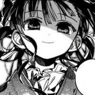 😈 Anime, Mangá, Garota, Personagem, Preto e branco telegram sticker