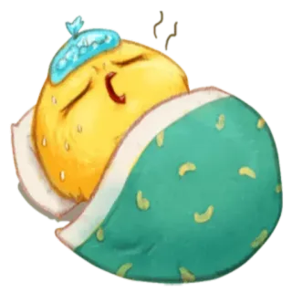 🐥 sakit, tidak enak badan, pilek, flu, penyakit, kartun, karakter, kesehatan telegram sticker