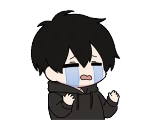 😢 triste, llorando, anime, manga, emocional, dibujos animados telegram sticker