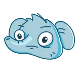 😠 собака, мультик, животное, милый, стикер, синий telegram sticker