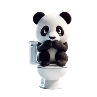 🌟 panda, mono, váter, animal, dibujos animados whatsapp sticker