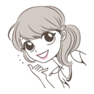 🤳 Anime, Cewek, Telepon aku, Hang Loose, Lucu, Kartun, Stiker telegram sticker