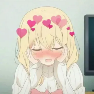 🥰 アニメ, かわいい, キュート, 照れ, ハート telegram sticker