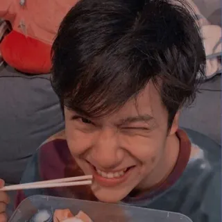 🥢 мужчина, человек, азиат, суши, ест, портрет whatsapp sticker