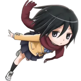 🏃 Mikasa Ackerman Attack on Titan Anime, Personage, Meisje, Vliegend, Manga, Attack on Titan telegram sticker
