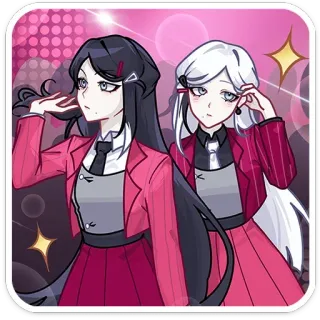 🪩 Phong cách anime, Con gái, Màu hồng, Lấp lánh, Hoạt hình telegram sticker