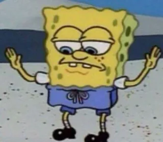 🤗 Spongebob Squarepants Спанч Боб, Мультфильм, Смешной, Nickelodeon, Мем, Персонаж whatsapp sticker