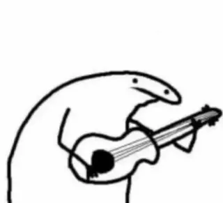✨ florkofcows, monigote de palo, guitarra, música, dibujos animados whatsapp sticker