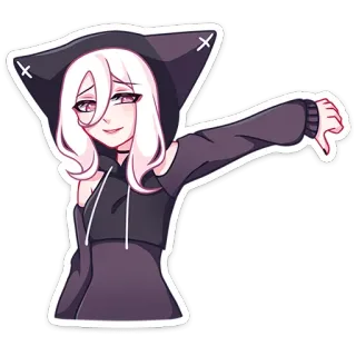 👎 аниме, девушка, мультфильм, толстовка, палец вниз telegram sticker