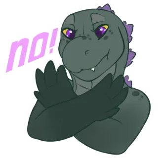 ❌ no! dinosaur, reptile, no, animal, cartoon whatsapp sticker