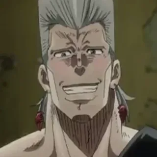 😁 Jean Pierre Polnareff JoJo's Bizarre Adventure anime, jojo, polnareff, jean pierre polnareff, divertente, sorridente whatsapp sticker