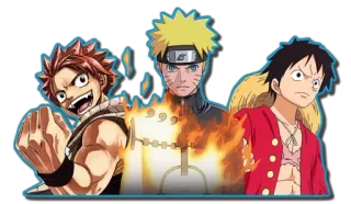😠 anime, characters, naruto, one piece, fairy tail, crossover telegram sticker