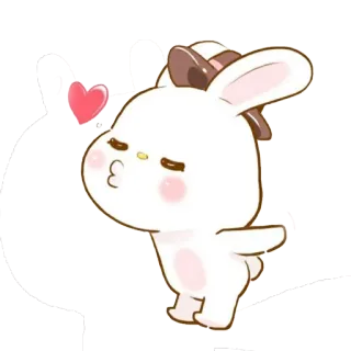 😘 rabbit, bunny, cute, kiss, love, cartoon telegram sticker