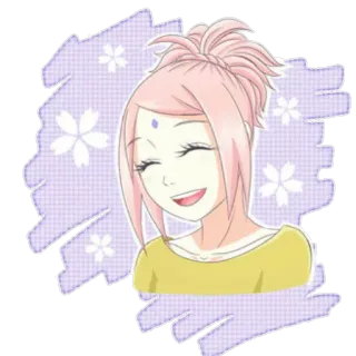 😄 Sakura Haruno Naruto sakura haruno, naruto, anime, sticker, character, smiling, cartoon whatsapp sticker