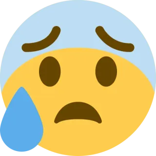 😰 emoji, sad, upset, worried, sweat telegram sticker