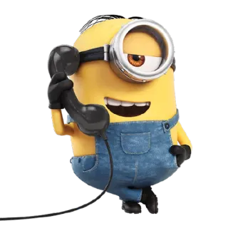 📞 Minion despicable me, cartoon, yellow, call, phone, funny telegram sticker