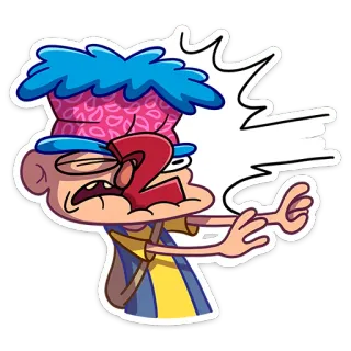 😬 cartoon, character, angry, frustrated, expression telegram sticker
