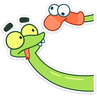 😨 蛇, 卡通, 动物, 绿色, 搞笑, 滑稽 whatsapp sticker
