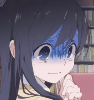 😨 Anime, Charakter, Ausdruck, Mädchen, Schockiert, Nervös telegram sticker