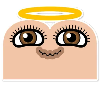 😇 Desenho animado, Rosto, Anjo, Halo, Personagem, Fofo telegram sticker