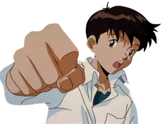👊 Shinji Ikari Neon Genesis Evangelion Animé, Pointer, Colère, Evangelion telegram sticker