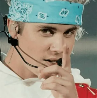 😏 Justin Bieber ジャスティン・ビーバー, 歌手, 音楽, バンダナ telegram sticker