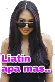 😏 Liatin apa mas.. 女人, 太阳镜, 印度尼西亚语 telegram sticker