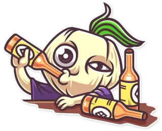 🥴 cartoon, drunk, alcohol, drinking, bottle, funny telegram sticker