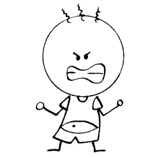 😧 ira, dibujos animados, enojado, frustración, ilustración, personaje whatsapp sticker
